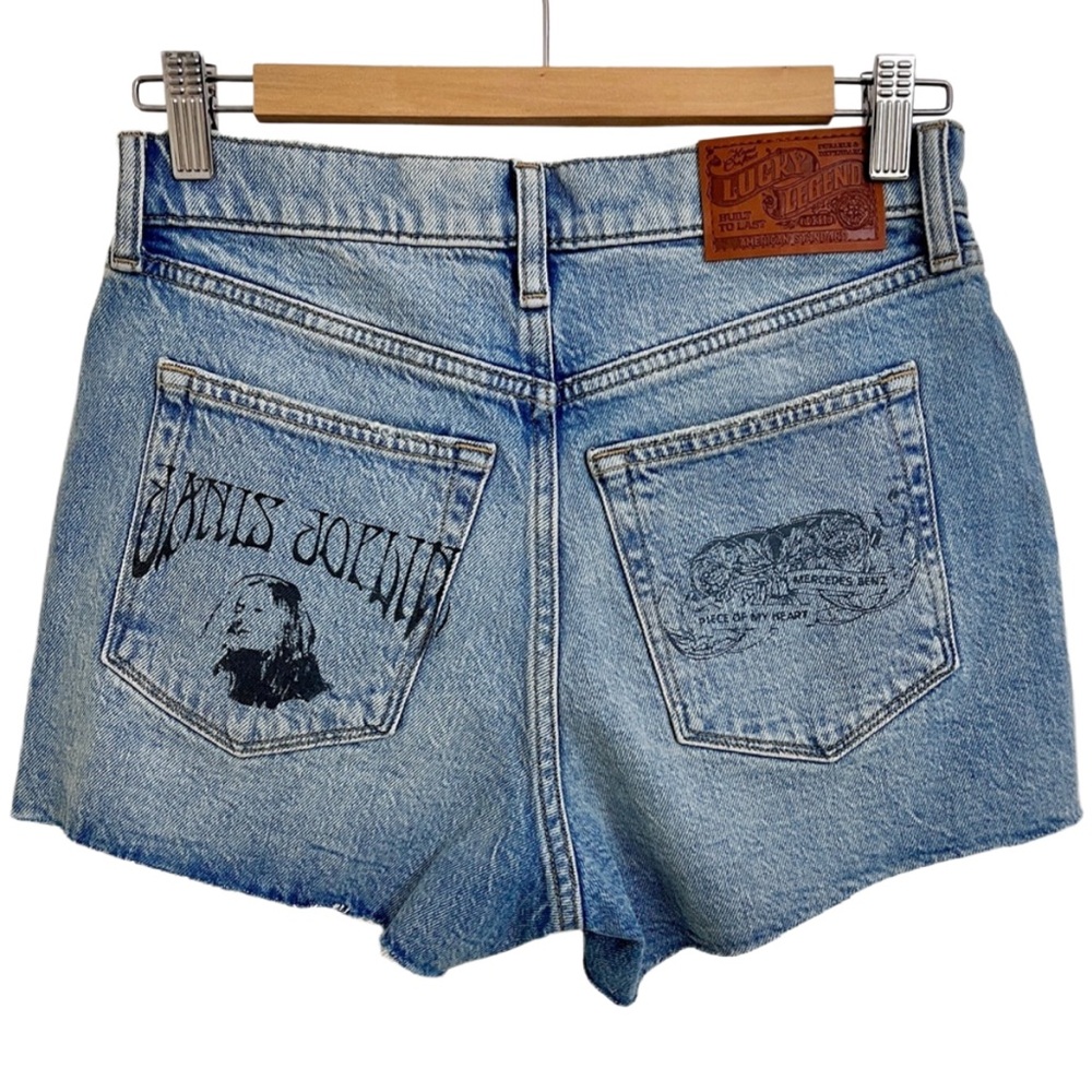 Lucky Brand Janis Joplin Good Fortune Distressed High Rise Jean Short Size 2/26